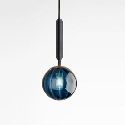 1-Light Hanging Lighting Contemporary Style Ball Shape Metal Pendant Light Fixture