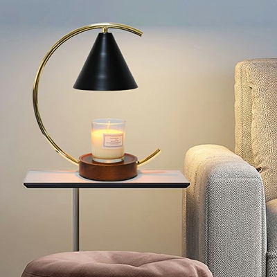 1-Light Nightstand Lamp Contemporary Style Cone Shape Metal Brass Table Lamps (without Aromatherapy Candles)
