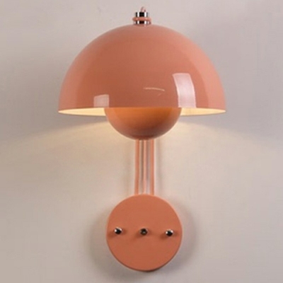 1-Light Sconce Lights Minimalist Style Dome Shape Metal Wall Mounted Lighting