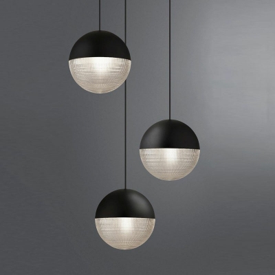 1-Light Suspension Pendant Contemporary Style Ball Shape Metal Hanging Lamp