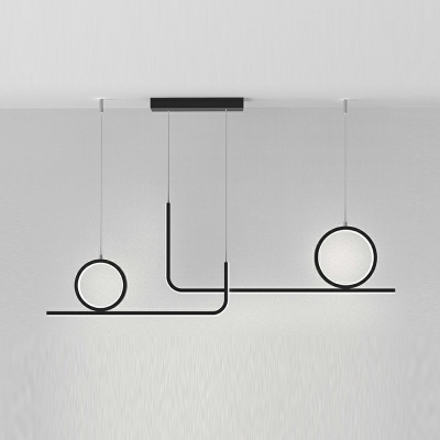 Black Modern Lighting Chandelier Basic Minimalism Large Kitchen Pendant Lights