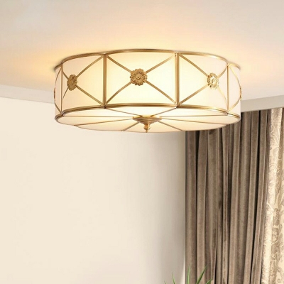 Creative Glass Colonial Style Flush-mount Light for Corridor Hallway and Bedroom