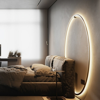 Gold Circular Sconce Light Fixtures Modern Style Metal 1 Light Wall Light Fixture