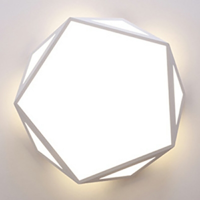 Modern Geometric Flush Light Metal Macaron 1-Light Flush Mount Lamp