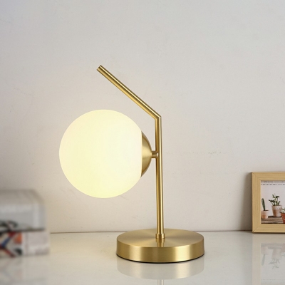 Postmodern Style Geometric Small Desk Task Lighting White Glass Nightstand Lamp