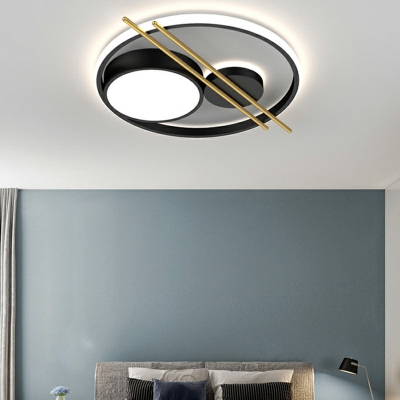 Simplicity Style Flush Ceiling Light Round Shade LED Ceiling Lights for Living Room