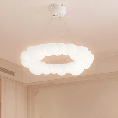 1-Light Chandelier Lighting Contemporary Style Circle Shape Metal Hanging Light Kit