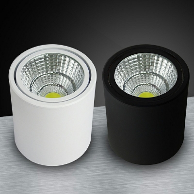 1 Light Cylinder Flush Mount Light Modern Style Metal Flush Mount Ceiling Light Fixtures in Black