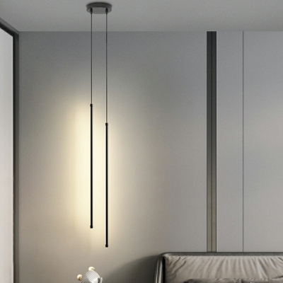 1-Light Pendant Lighting Contemporary Style Linear Shape Metal Third Gear Hanging Light Fixtures