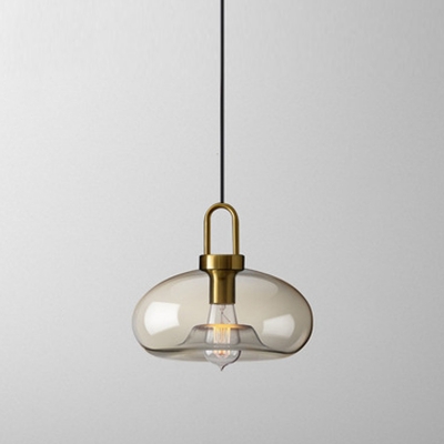 1 Light Pendulum Pendant Lighting Modern Style Glass Hanging Ceiling Lights in Clear
