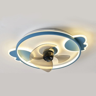 Cartoon Ceiling Fixture Modern Acrylic Metal 1-Light Fan Light for Living Room Kids Room