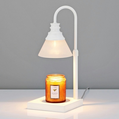 Contemporary Desk Lamp White Glass Material Table Light for Living Room (Without Aromatherapy Candles)
