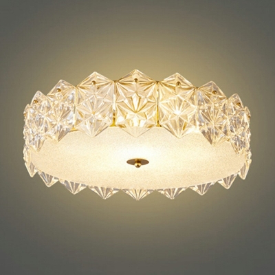 Contemporary Flush Mount Ceiling Light Crystal Shade Flush Chandelier Lighting
