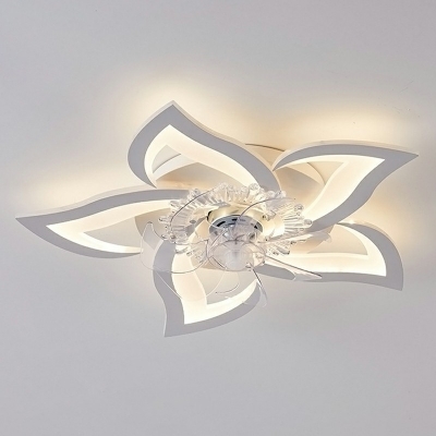 Flower Flushmount Lighting Kids Style Metal 5-Lights Flush Mount Ceiling Light in White