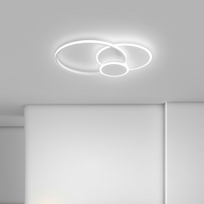 Iron Flush Mount Chandelier Lighting Acrylic Shade Flush Ceiling Light for Bedroom