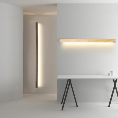 Minimalistic Third Gear Linear Vanity Light Fixtures Metal and Wood Led Lights for Vanity Mirror