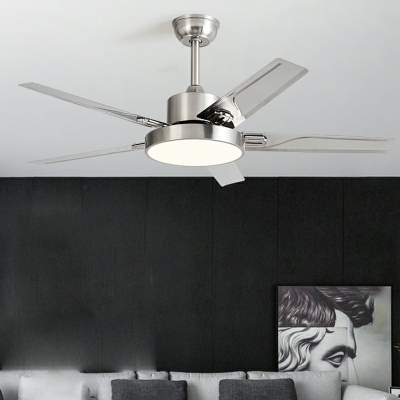 Modern Fan Semi Flush Mount Ceiling Light Metal Ceiling Flush Mount for Living Room