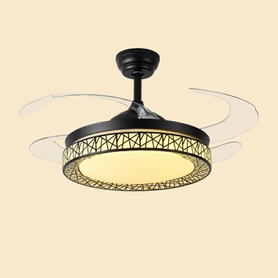 Modern Semi Flush Mount light Brass Ambient Ceiling Fan Lighting for Indoor