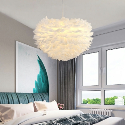 Nordic Style Pendant Light Feather Modern Pendant Light Fixture for Bedroom