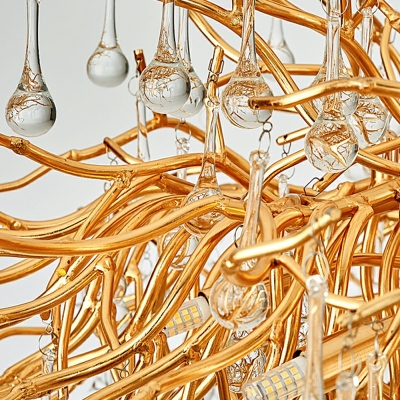 Tassel Hanging Pendant Lights Gold Modern Chandelier Lighting Fixtures for Living Room