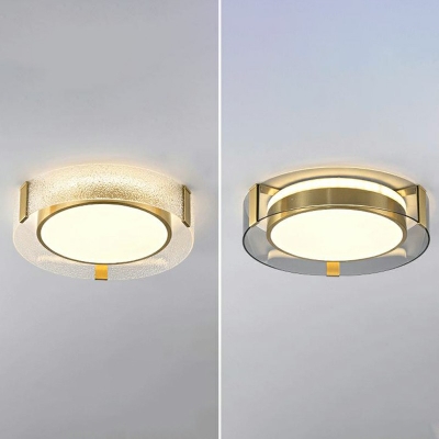 1-Light Ceiling Light Fixture Modernist Style Round Shape Metal Third Gear Flush Mount