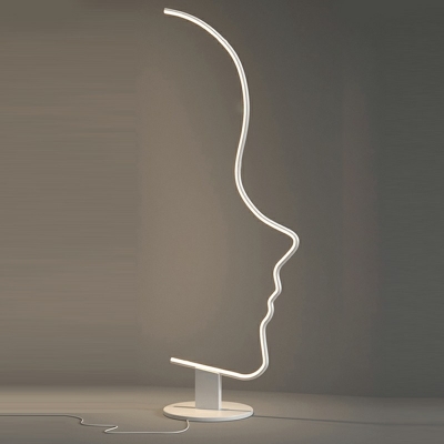 1 Light Floor Lamp Linear Shade Acrylic Floor Stand Lamp for Living Room