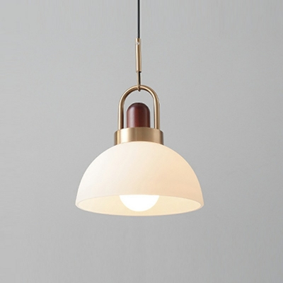 1-Light Hanging Pendant Lights Fixtures Minimalism Style Geometric Shape Wood Suspension Lamp