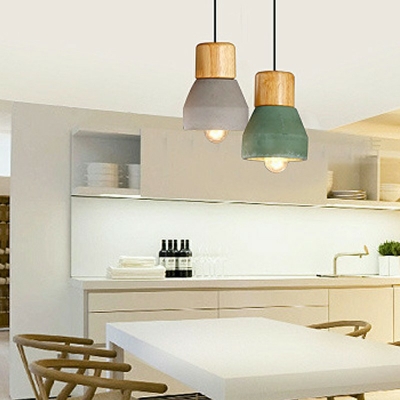 1-Light Pendant Lights Contemporary Style Cone Shape Stone Hanging Lamps