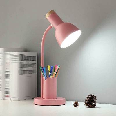 1-Light Table Light Contemporary Style Cone Shape Metal Night Table Lamps