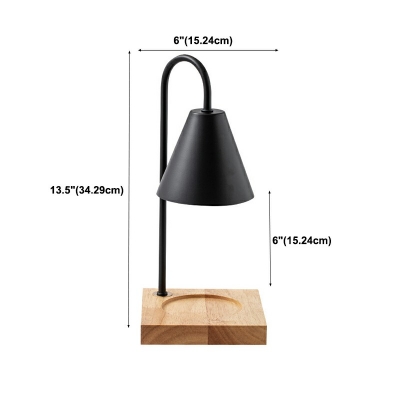 1-Light Table Light Contemporary Style Cone Shape Metal Nightstand Lamp without Aromatherapy