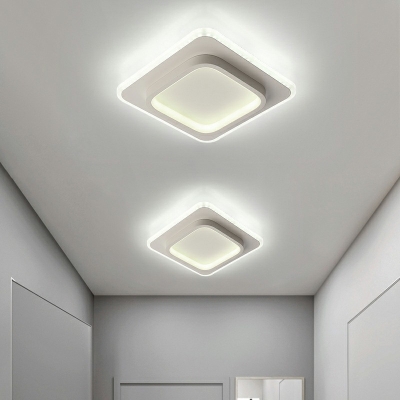 2-Light Ceiling Mounted Fixture Contemporary Style Geometric Shape Metal Flushmount Lights
