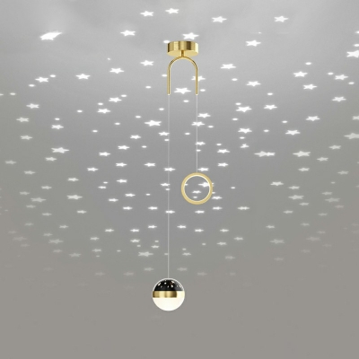 2-Light Pendant Light Kit Contemporary Style Globe Shape Metal Hanging Ceiling Lights