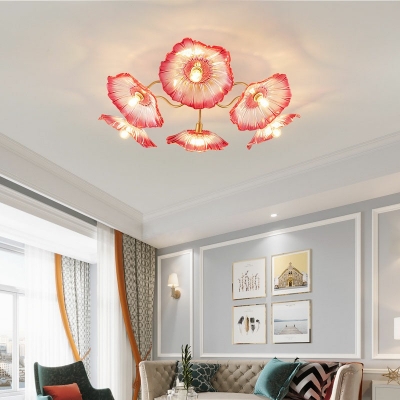 5-Light Flushmount Lighting Contemporary Style Cone Shape Metal Ceiling Mounted Light