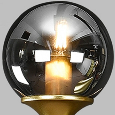 Black Spherical Over Island Lighting Modern Style Glass 6 Lights Island Chandelier