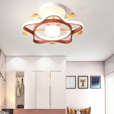 Cartoon Led Flush Mount Ceiling Fixture Modern Kid's Room Close to Ceiling Lamp