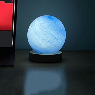 Contemporary Single Light Table Lamps Globe Bedside Reading and Bedroom Lamps
