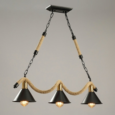 Industrial Black Chandelier Lighting Fixtures Vintage Dinning Room Hanging Ceiling Light