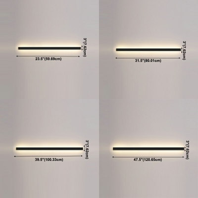 Linear Wall Mounted Light Fixture Modern Minimalism Flush Wall Sconce for Bedroom