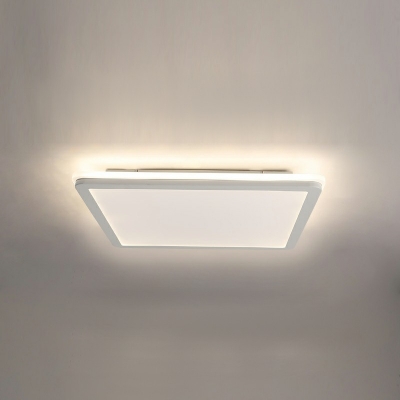Modern Geometric Flush Light Metal 1-Light Flush Mount Lamp in White