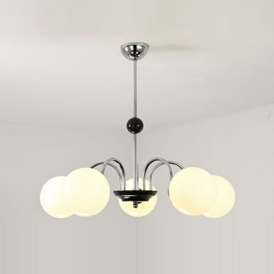 Modern Metal Chandelier Light Fixtures Globe Glass Hanging Pendant Lights for Dinning Room