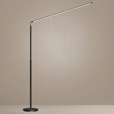 Modern Oblique Angle LED Floor Lamp Metal Living Room Floor Light with Linear Design