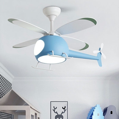 Modern Plane Ceiling Fixture Acrylic 2-Light Ceiling Fan for Children Kids Bedroom