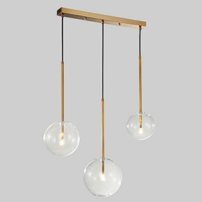 Modern Style Spherical Ceiling Pendant Light Glass 1-Light Pendant Light Fixtures in Clear