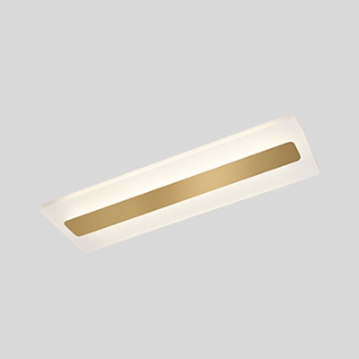 Rectangle Shade Wall Mount Lighting Modern Style Metal 1-Light Wall Mounted Light Fixture in Gold