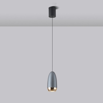 1-Light Bullet-Like Pendant Lights Contemporary Warm Light Metal Pendant Ceiling Lights