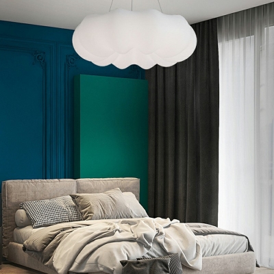 1-Light Chandelier Light Minimalism Style Cloud Shape Metal Hanging Lamps