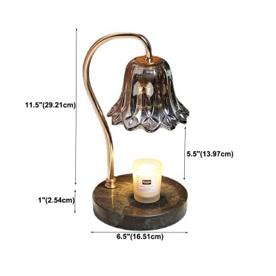 1-Light Nightstand Lamp Contemporary Modern Style Flower Shape Metal Night Table Lamps