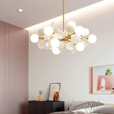 15-Light Ceiling Pendant Light Contemporary Style Globe Shape Metal Chandelier Lighting