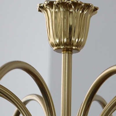 Contemporary Flower Chandelier Lights Glass Chandelier Light Fixture in Gold