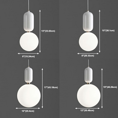 Contemporary Sphere Pendant Lights Glass 1-Light Pendant Ceiling Lights